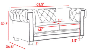 Bowery Cream Velvet Loveseat