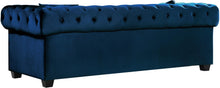 Load image into Gallery viewer, Bowery Navy Velvet Loveseat
