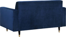 Load image into Gallery viewer, Lola Navy Velvet Loveseat
