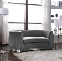 Load image into Gallery viewer, Julian Grey Velvet Loveseat
