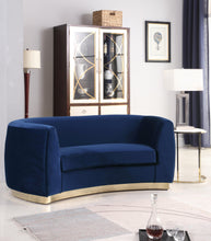 Load image into Gallery viewer, Julian Navy Velvet Loveseat
