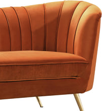 Load image into Gallery viewer, Margo Cognac Velvet Loveseat
