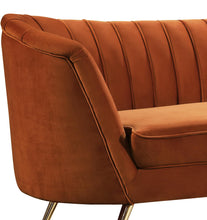 Load image into Gallery viewer, Margo Cognac Velvet Loveseat
