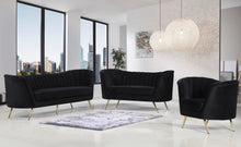 Load image into Gallery viewer, Margo Black Velvet Loveseat
