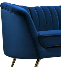 Load image into Gallery viewer, Margo Navy Velvet Loveseat
