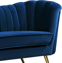 Load image into Gallery viewer, Margo Navy Velvet Loveseat
