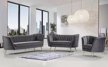 Load image into Gallery viewer, Margo Grey Velvet Loveseat
