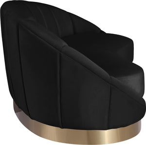 Shelly Black Velvet Chaise