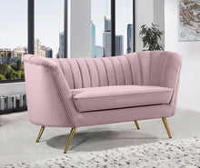 Load image into Gallery viewer, Margo Pink Velvet Loveseat
