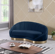 Load image into Gallery viewer, Shelly Navy Velvet Chaise
