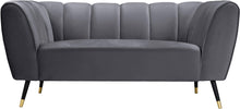 Load image into Gallery viewer, Beaumont Grey Velvet Loveseat
