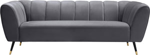 Beaumont Grey Velvet Sofa