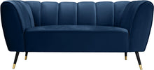 Load image into Gallery viewer, Beaumont Navy Velvet Loveseat
