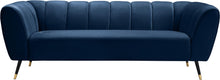 Load image into Gallery viewer, Beaumont Navy Velvet Sofa
