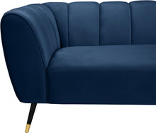 Load image into Gallery viewer, Beaumont Navy Velvet Loveseat
