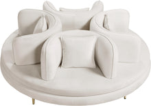 Load image into Gallery viewer, Circlet Cream Velvet Round Sofa Settee
