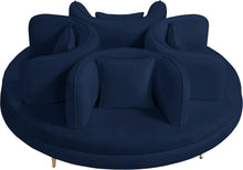 Load image into Gallery viewer, Circlet Navy Velvet Round Sofa Settee
