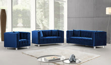 Load image into Gallery viewer, Mariel Navy Velvet Loveseat
