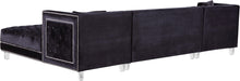 Load image into Gallery viewer, Moda Black Velvet 3pc. Sectional
