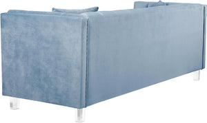 Mariel Sky Blue Velvet Loveseat