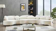 Load image into Gallery viewer, Vivacious Cream Velvet 3pc. Sectional (3 Boxes)

