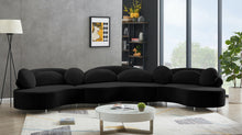 Load image into Gallery viewer, Vivacious Black Velvet 3pc. Sectional (3 Boxes)
