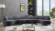 Load image into Gallery viewer, Vivacious Grey Velvet 3pc. Sectional (3 Boxes)
