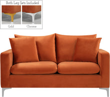 Load image into Gallery viewer, Naomi Cognac Velvet Loveseat
