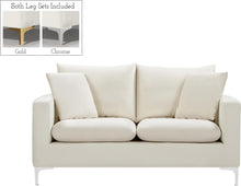 Load image into Gallery viewer, Naomi Cream Velvet Loveseat
