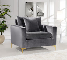 Load image into Gallery viewer, Naomi Grey Velvet Chair
