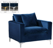 Load image into Gallery viewer, Naomi Navy Velvet Chair
