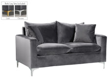 Load image into Gallery viewer, Naomi Grey Velvet Loveseat
