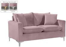 Load image into Gallery viewer, Naomi Pink Velvet Loveseat
