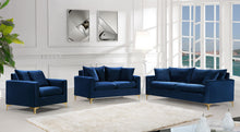 Load image into Gallery viewer, Naomi Navy Velvet Loveseat
