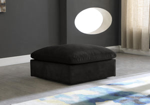 Cozy Black Velvet Ottoman