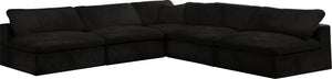 Cozy Black Velvet Cloud Modular Sectional