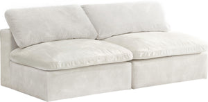 Cozy Cream Velvet Cloud Modular Armless Sofa