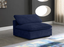 Load image into Gallery viewer, Cozy Navy Velvet Chair
