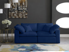 Load image into Gallery viewer, Cozy Navy Velvet Cloud Modular Sofa
