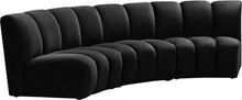 Load image into Gallery viewer, Infinity Black Velvet 3pc. Modular Sectional
