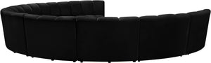 Infinity Black Velvet 9pc. Modular Sectional