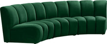 Load image into Gallery viewer, Infinity Green Velvet 3pc. Modular Sectional
