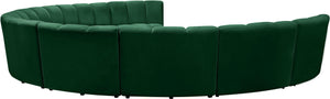 Infinity Green Velvet 9pc. Modular Sectional