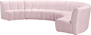 Infinity Pink Velvet 6pc. Modular Sectional