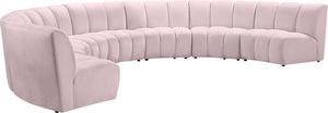 Infinity Pink Velvet 7pc. Modular Sectional