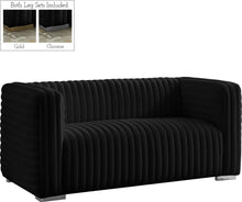 Load image into Gallery viewer, Ravish Black Velvet Loveseat
