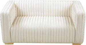 Ravish Cream Velvet Loveseat