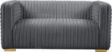 Load image into Gallery viewer, Ravish Grey Velvet Loveseat
