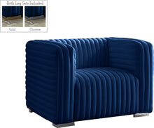 Load image into Gallery viewer, Ravish Navy Velvet Chair
