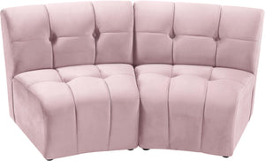 Limitless Pink Velvet 2pc. Modular Sectional